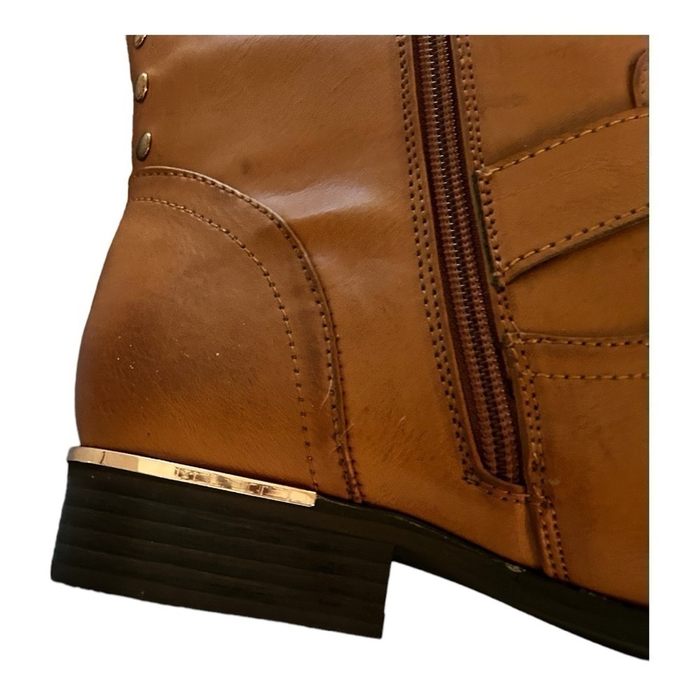 NEW Steve Madden Harlii Studded Cognac Knee High Boots New in Box Women’s 9.5 - Picture 5 of 7